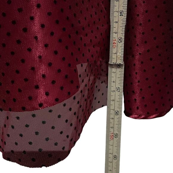 Masquerade Prom Ball Gown Dress Junior Size 3 Women Red Black Swiss Dot Retro - Picture 13 of 15